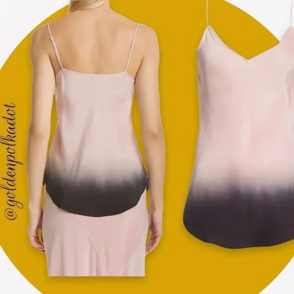 Atm Silk Ombré Charmuse Dip Dye in Dusty Rose fade to black Retail $225 S/P